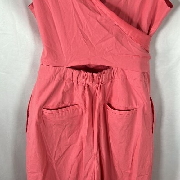 J.Crew Pink Wrap Tie Stretch Poplin Jumpsuit size 6 - Picture 8 of 10